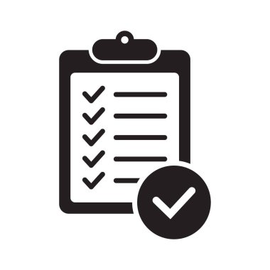 Arkaplanda işaretleme simgesi olan pano izole edildi. Web sitesi ve uygulama tasarımı için işaretleme listesi işareti.