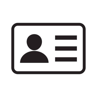 Id card icon. Id card badge icon. Identification card, driver's license icon. Vector illustration.