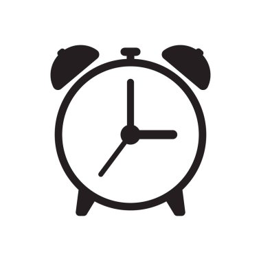 Alarm saat simgesi, retro alarm saat vektörü çizimi.