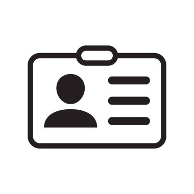 Id card icon. Id card badge icon. Identification card, driver's license icon. Vector illustration.