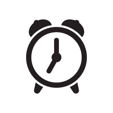 Alarm saat simgesi, retro alarm saat vektörü çizimi.