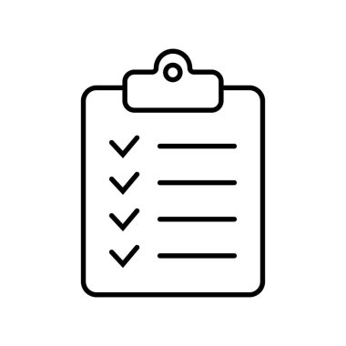 Clipboard and checklist icon. Project management, questionnaire line icon. To do list vector icon for web site and app design.