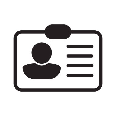 Id card icon. Id card badge icon. Identification card, driver's license icon. Vector illustration.
