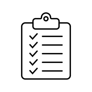 Clipboard and checklist icon. Project management, questionnaire line icon. To do list vector icon for web site and app design.