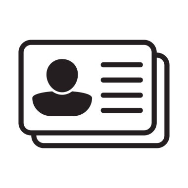 Id card icon. Id card badge icon. Identification card, driver's license icon. Vector illustration.