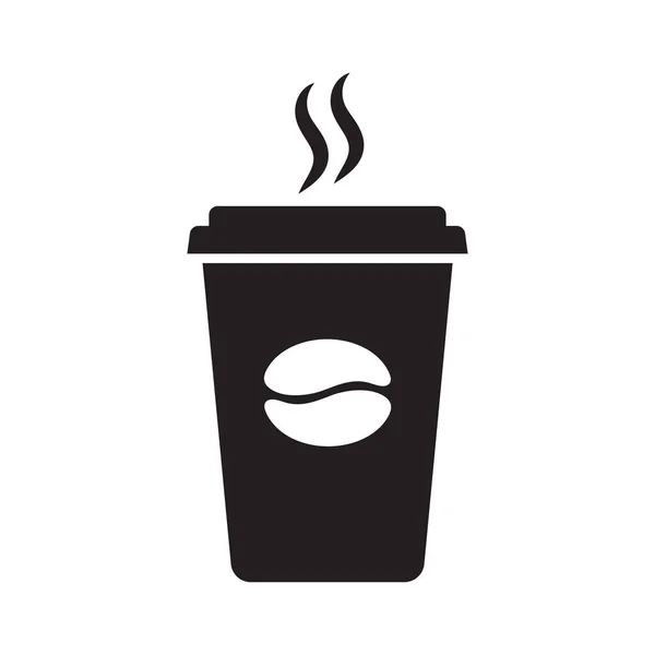 ホットコーヒーカップベクトルアイコン 白を基調とした紙コーヒーカップアイコン — ストックベクタ
