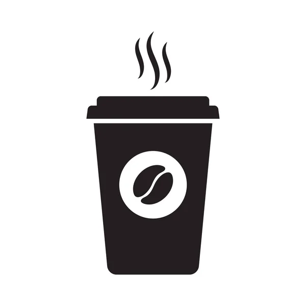 Sıcak Kahve Fincanı Vektör Simgesi Kağıt Kahve Fincanı Simgesi Beyaz — Stok Vektör