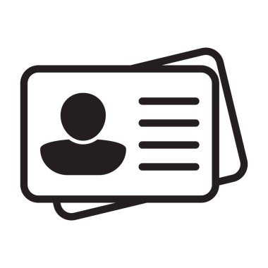 Id card icon. Id card badge icon. Identification card, driver's license icon. Vector illustration.