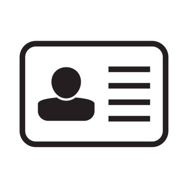 Id card icon. Id card badge icon. Identification card, driver's license icon. Vector illustration.