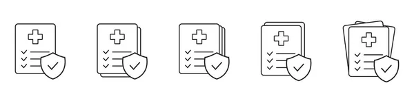 Icona Assicurazione Medica Icona Assicurazione Sanitaria Sfondo Bianco Illustrazione Vettoriale — Vettoriale Stock