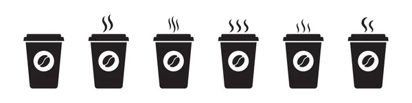 Heiße Kaffeetasse Vektor Symbol Papier Kaffeetasse Symbol Isoliert Auf Weißem — Stockvektor
