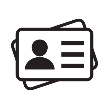 Id card icon. Id card badge icon. Identification card, driver's license icon. Vector illustration.