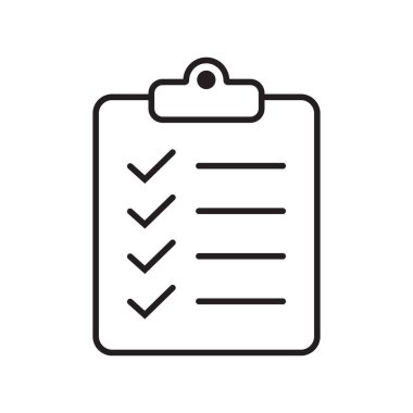 Clipboard and checklist icon. Project management, questionnaire line icon. To do list vector icon for web site and app design.