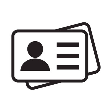 Id card icon. Id card badge icon. Identification card, driver's license icon. Vector illustration.