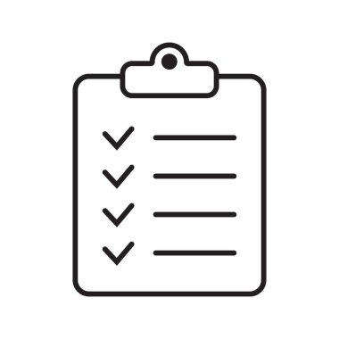 Clipboard and checklist icon. Project management, questionnaire line icon. To do list vector icon for web site and app design.