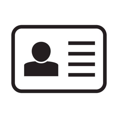 Id card icon. Id card badge icon. Identification card, driver's license icon. Vector illustration.