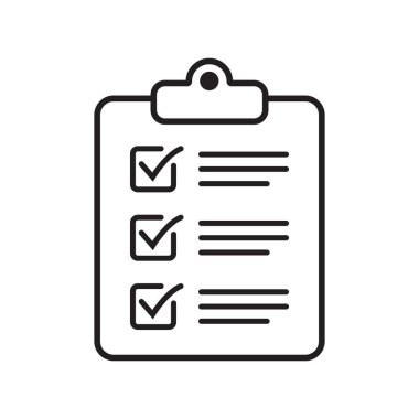 Clipboard and checklist icon. Project management, questionnaire line icon. To do list vector icon for web site and app design.