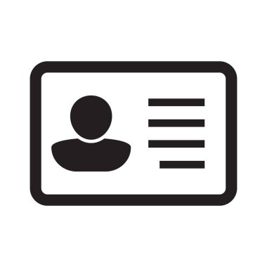 Id card icon. Id card badge icon. Identification card, driver's license icon. Vector illustration.