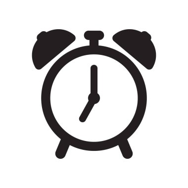 Alarm clock icon vector illustration, retro alarm clock.
