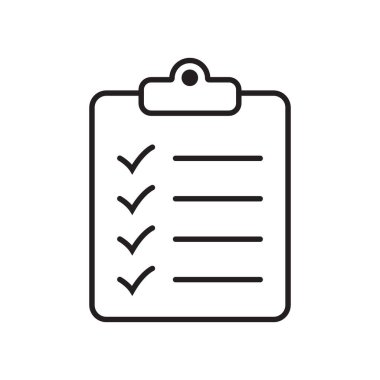 Clipboard and checklist icon. Project management, questionnaire line icon. To do list vector icon for web site and app design.