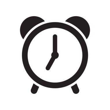 Alarm clock icon vector illustration, retro alarm clock.