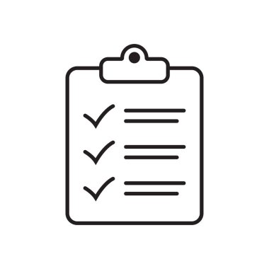 Clipboard and checklist icon. Project management, questionnaire line icon. To do list vector icon for web site and app design.