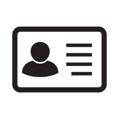 Id card icon. Id card badge icon. Identification card, driver's license icon. Vector illustration.