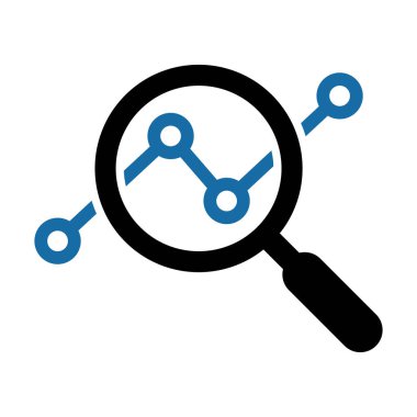 Analiz simgesi. Analitik sembol, vektör işareti analiz ediliyor. Pazarlama Araştırma ikonu. Finans izleme sembolü.