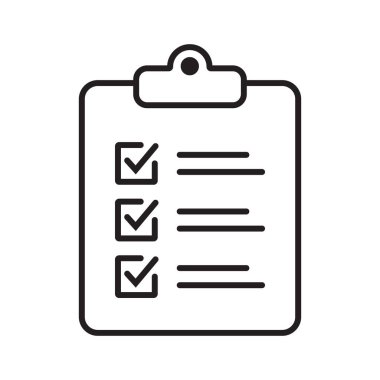 Clipboard and checklist icon. Project management, questionnaire line icon. To do list vector icon for web site and app design.