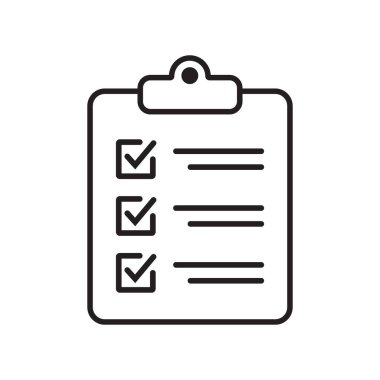 Clipboard and checklist icon. Project management, questionnaire line icon. To do list vector icon for web site and app design.