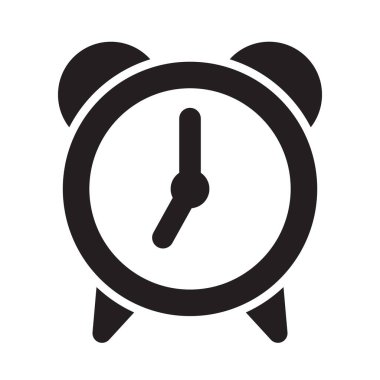 Alarm clock icon vector illustration, retro alarm clock.