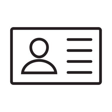 Id card icon. Id card badge icon. Identification card, driver's license icon. Vector illustration.