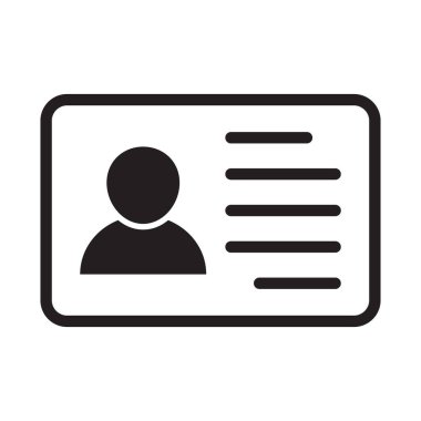 Id card icon. Id card badge icon. Identification card, driver's license icon. Vector illustration.