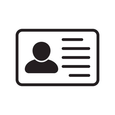 Id card icon. Id card badge icon. Identification card, driver's license icon. Vector illustration.