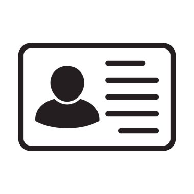 Id card icon. Id card badge icon. Identification card, driver's license icon. Vector illustration.