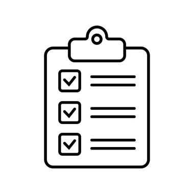 Clipboard and checklist icon. Project management, questionnaire line icon. To do list vector icon for web site and app design.