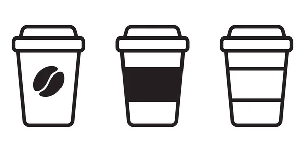 Hot Coffee Cup Vector Icon Paper Coffee Cup Icon Isolated — Stock Vector