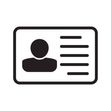 Id card icon. Id card badge icon. Identification card, driver's license icon. Vector illustration.