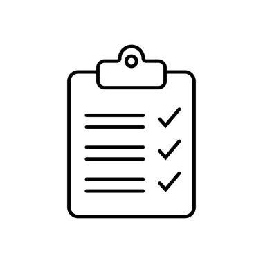 Clipboard and checklist icon. Project management, questionnaire line icon. To do list vector icon for web site and app design.