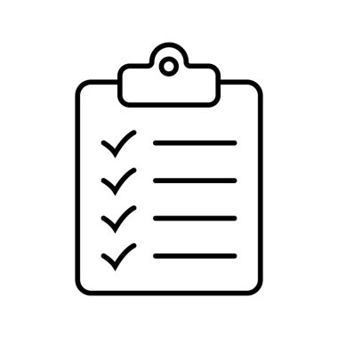 Clipboard and checklist icon. Project management, questionnaire line icon. To do list vector icon for web site and app design.