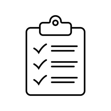 Clipboard and checklist icon. Project management, questionnaire line icon. To do list vector icon for web site and app design.