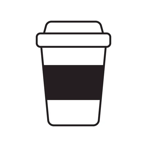 コーヒーカップベクトルアイコン 白を基調とした紙コーヒーカップアイコン — ストックベクタ
