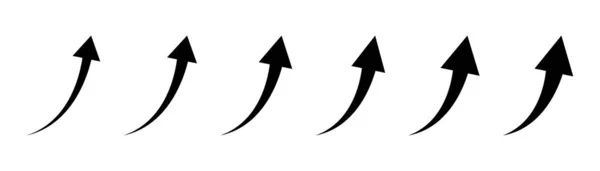 Pfeile Nach Oben Gebogenes Pfeil Symbol Pfeilzeiger Symbol Ein Satz — Stockvektor