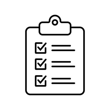 Clipboard and checklist icon. Project management, questionnaire line icon. To do list vector icon for web site and app design.