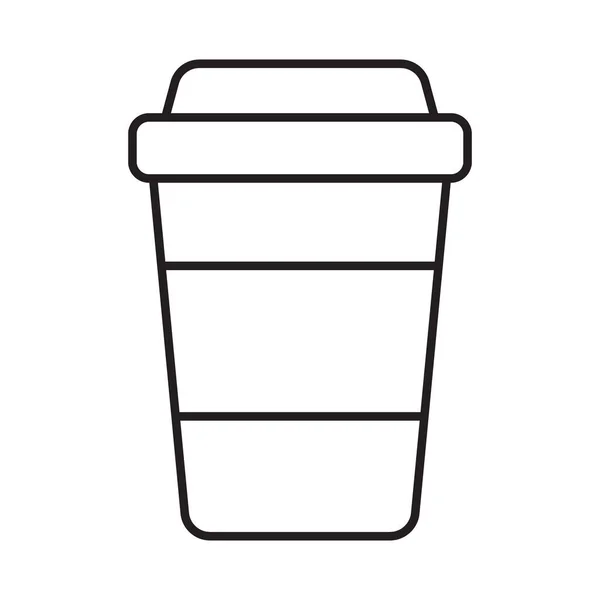Koffiecup Vector Icoon Papieren Koffiebeker Pictogram Geïsoleerd Witte Achtergrond — Stockvector