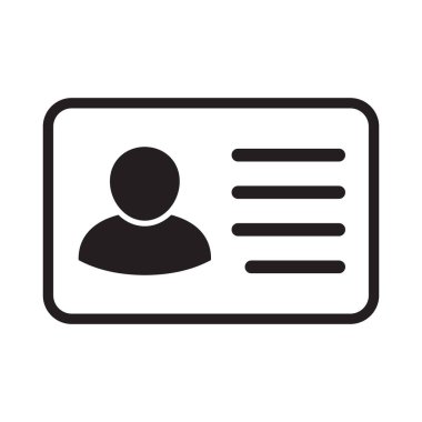 Id card icon. Id card badge icon. Identification card, driver's license icon. Vector illustration.