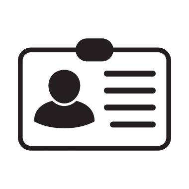 Id card icon. Id card badge icon. Identification card, driver's license icon. Vector illustration.