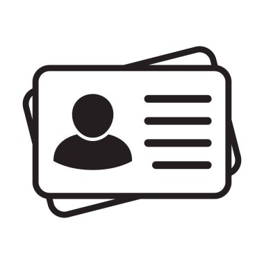 Id card icon. Id card badge icon. Identification card, driver's license icon. Vector illustration.