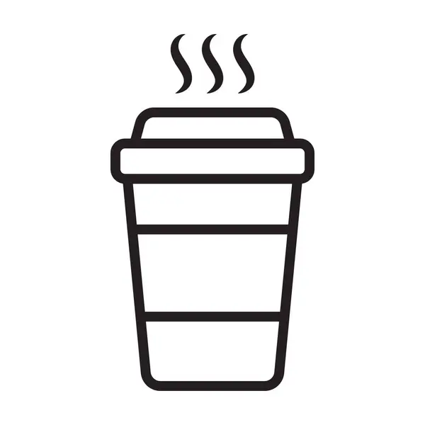 Coffee Cup Vector Icon Paper Coffee Cup Icon Isolated White — Stock Vector