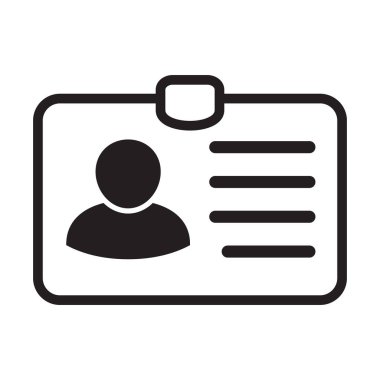 Id card icon. Id card badge icon. Identification card, driver's license icon. Vector illustration.